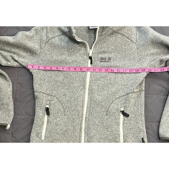 Jack Wolfskin Fleece Jacket women M Gray full Zip Outdoor Casual Cnanuk 200 - Picture 5 of 11